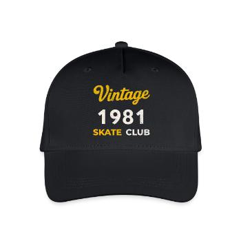 Vintage 1981 Skate Club Retro Geburtsjahr - Kinder Bio Basecap - Schwarz - Vorne