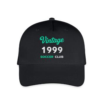Vintage 1999 – Soccer Club Retro Geburtsjahr - Kinder Bio Basecap - Schwarz - Vorne