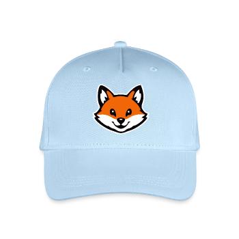 Fox Face Sticker Cartoon - Organic Kids’ Baseball Cap - light blue - Front