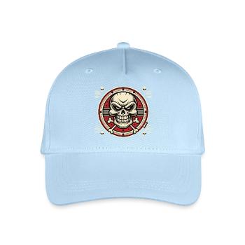 Emblème du crâne avec os croisés - Casquette de baseball bio Enfant - bleu clair - Devant