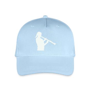Silhouette mit Klarinette - Kinder Bio Basecap - Hellblau - Vorne