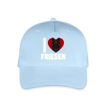 Ich liebe Friesen - Pferdeherz - Kinder Bio Basecap - Hellblau - Vorne