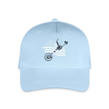 Metalldetektor USA Flagge Sondeln Amerika - Kinder Bio Basecap - Hellblau - Vorne