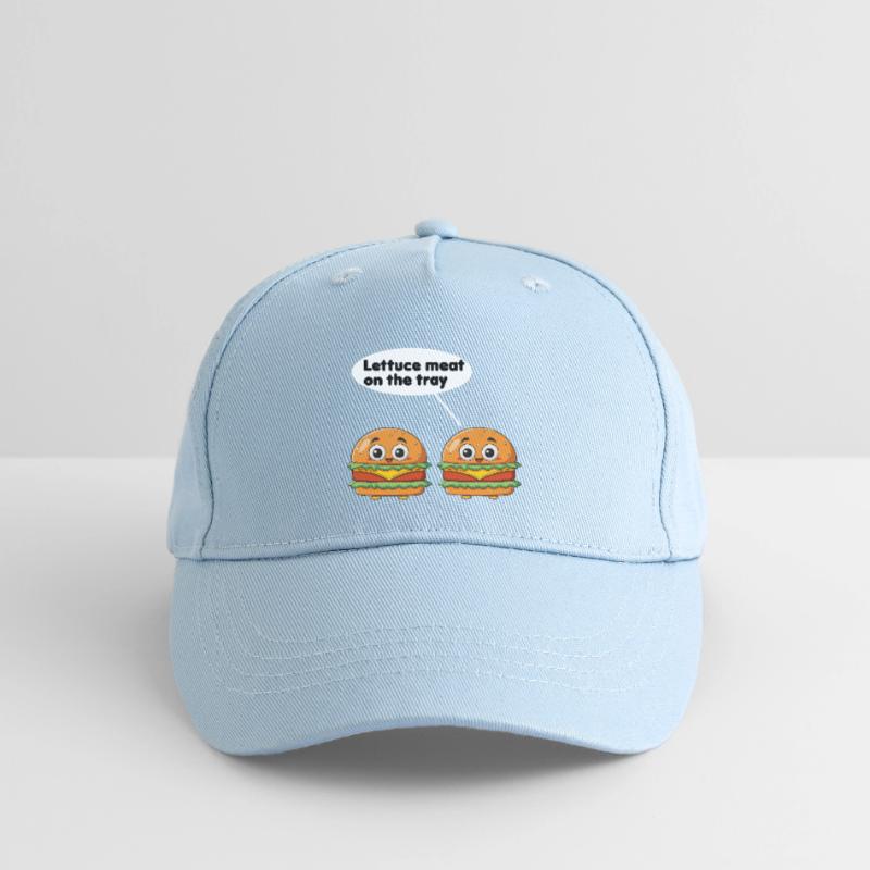 lettuce meat on the tray funny burger pun Organic Kids’ Baseball Cap