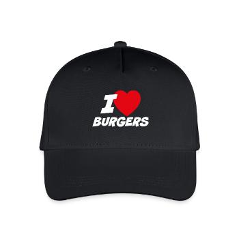 J’adore les burgers - Casquette de baseball bio Enfant - noir - Devant