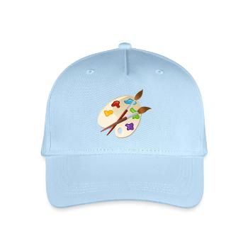 maler painter pinsel paint farbe artist color colo - Kinder Bio Basecap - Hellblau - Vorne
