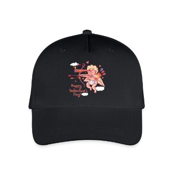 Armor with bow and arrow spreads love - Organic Kids’ Baseball Cap - black - Front