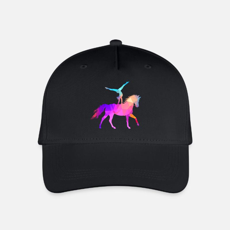 Voltigieren Akrobatik Reitsport Reiten Pferd bunt - Kinder Bio Basecap - Schwarz