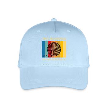 Buntes Wollknäuel Stripes - Kinder Bio Basecap - Hellblau - Vorne