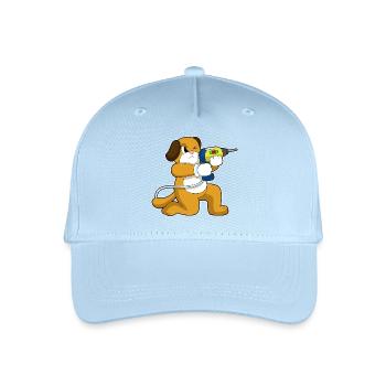 Hund Handwerker Bohrmaschine Handwerk - Kinder Bio Basecap - Hellblau - Vorne