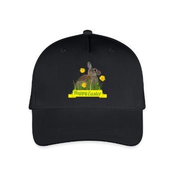 Happy Easter rabbit cony - Organic Kids’ Baseball Cap - black - Front