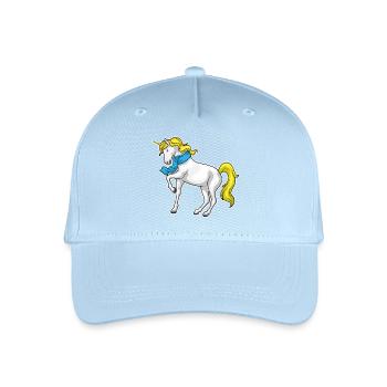 Einhorn Schal - Kinder Bio Basecap - Hellblau - Vorne
