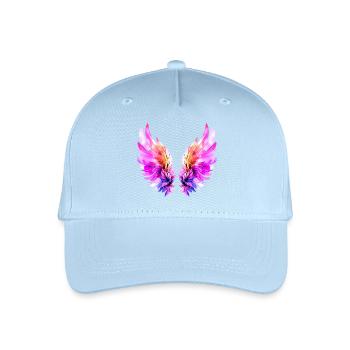 Leuchtend rosa Engelsflügel - Kinder Bio Basecap - Hellblau - Vorne