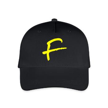 Buchstabe F - Kinder Bio Basecap - Schwarz - Vorne