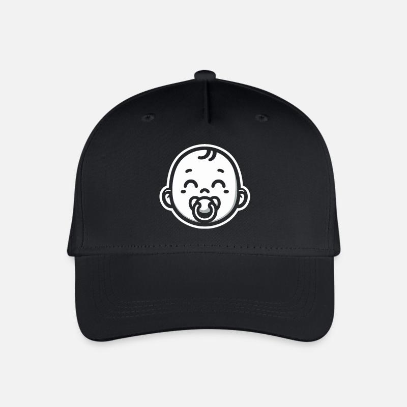 Baby mit Schnuller - Kinder Bio Basecap - Schwarz