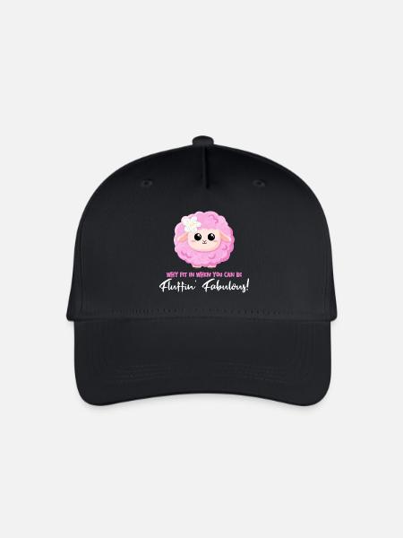 Mouton rose avec un dicton positif - Soyez fantastique ! - Casquette de baseball bio Enfant - noir