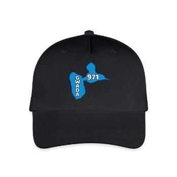 Karte von Guadeloupe 971 - Kinder Bio Basecap - Schwarz - Vorne