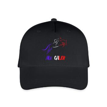 At the GALOP Blue White Red - Organic Kids’ Baseball Cap - black - Front