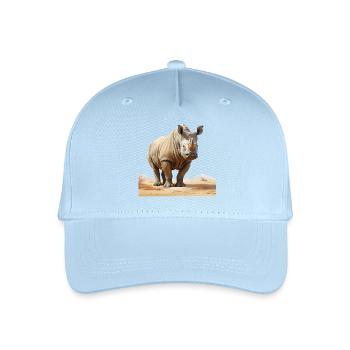 Wüsten Nashorn Illustration - Kinder Bio Basecap - Hellblau - Vorne