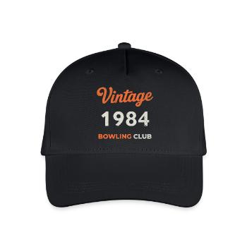 Vintage 1984 – Bowling Club Retro Geburtsjahr - Kinder Bio Basecap - Schwarz - Vorne