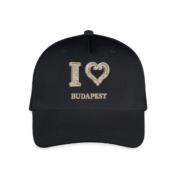 I Love Budapest – Architectural City Design - Kinder Bio Basecap - Schwarz - Vorne