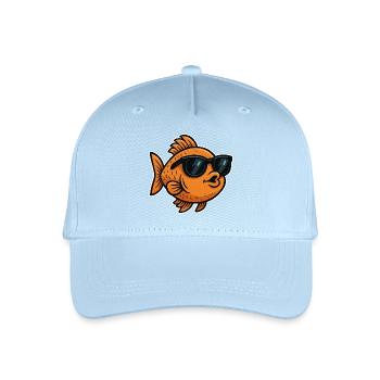Poisson rouge avec des lunettes de soleil - Casquette de baseball bio Enfant - bleu clair - Devant