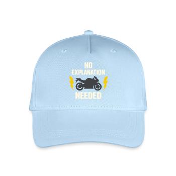 Warum Wir Motorrad Fahren, - Kinder Bio Basecap - Hellblau - Vorne