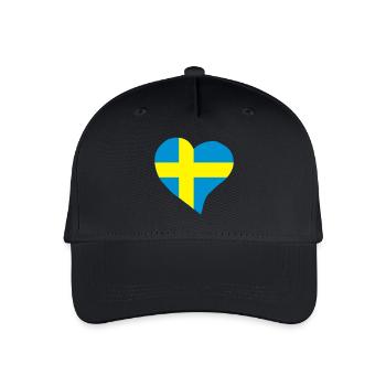 Schwedische Herz - Kinder Bio Basecap - Schwarz - Vorne
