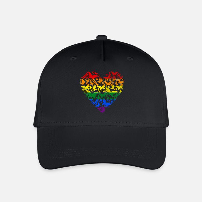 RAINBOW HEART BUTTERFLY - Kinder Bio Basecap - Schwarz