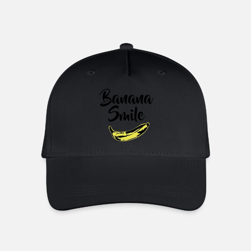 Banane Lächeln - Kinder Bio Basecap - Schwarz