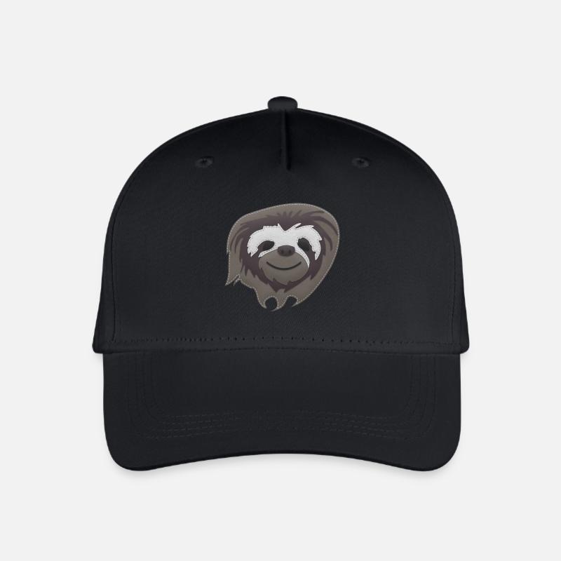 Faultier Aufnäher - Kinder Bio Basecap - Schwarz