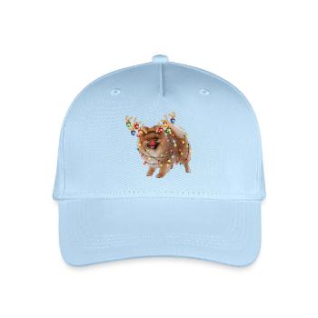 Christmas Pomeranian Lover Xmas Dog Present - Organic Kids’ Baseball Cap - light blue - Front