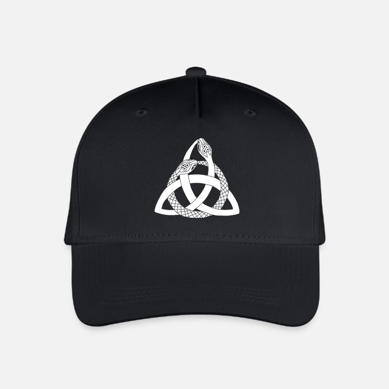 Weiße Schlangen und keltisches Symbol - Kinder Bio Basecap - Schwarz
