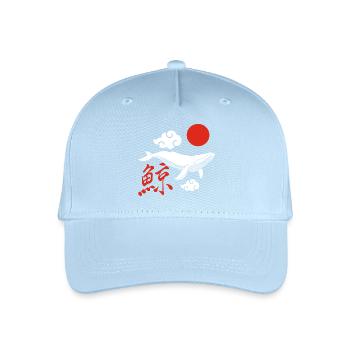 Weißer Wal und rote Sonne - Kinder Bio Basecap - Hellblau - Vorne