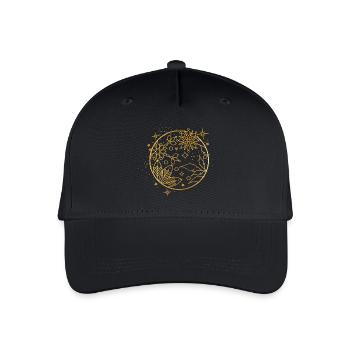 zauberhaftes goldenes Weihnachtskugel Ornament - Kinder Bio Basecap - Schwarz - Vorne