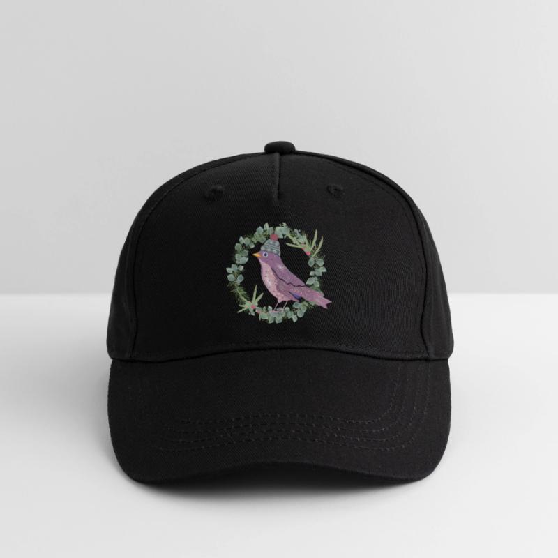 Bird with mistletoe & eucalyptus in winter mood Organic Kids’ Baseball Cap