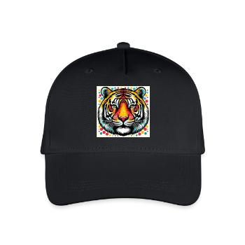 Tiger Pop Art - Organic Kids’ Baseball Cap - black - Front