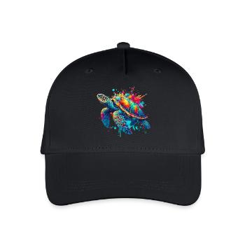 Schildkröte - Kinder Bio Basecap - Schwarz - Vorne