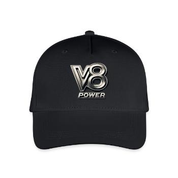V8 power - Organic Kids’ Baseball Cap - black - Front