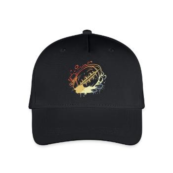 Ballon de rugby look vintage - Casquette de baseball bio Enfant - noir - Devant