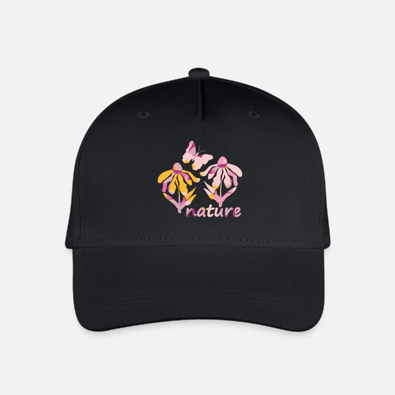 Pinky nature - Bloom in Pink Tones - Kinder Bio Basecap - Schwarz