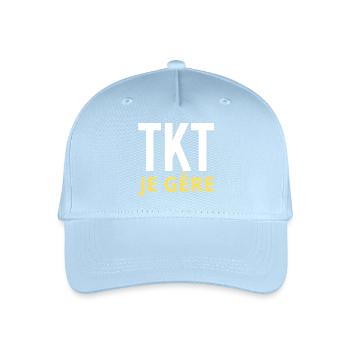 TKT Ich manage Geschenk Lustiger Mann Humoristische Frau - Kinder Bio Basecap - Hellblau - Vorne