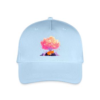 Traumblütenbaum mit schlafendem Fuchs - Kinder Bio Basecap - Hellblau - Vorne