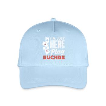 Ich Bin Nur Hier, Um Euchre Zu Spielen - Kinder Bio Basecap - Hellblau - Vorne