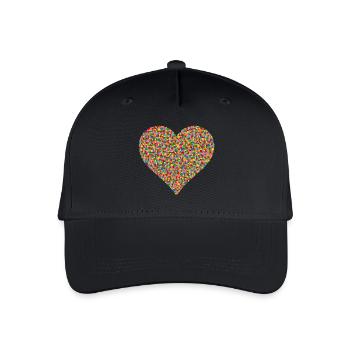 Konfetti Herz - Kinder Bio Basecap - Schwarz - Vorne