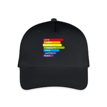 gay pride csd Regenbogen homo Parade stolz ehe lol - Kinder Bio Basecap - Schwarz - Vorne