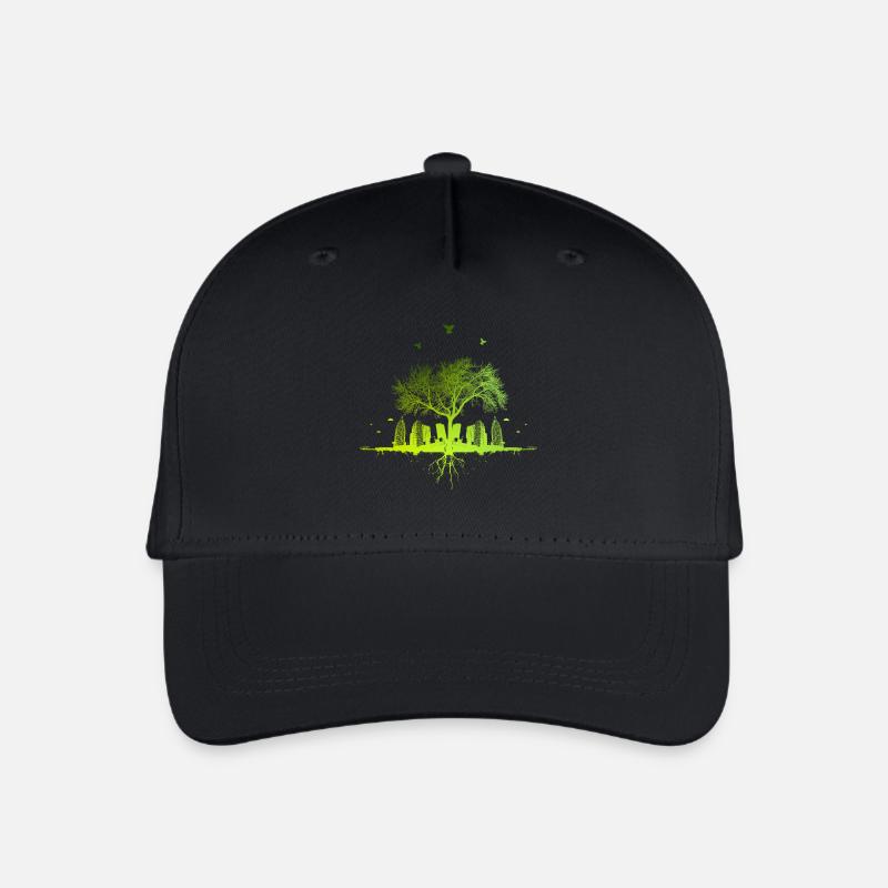 Green Tree - Natur Baum Stadt urban Geschenk - Kinder Bio Basecap - Schwarz