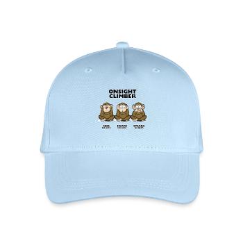 On Sight climber three wise monkey climbing t-shirt - Organic Kids’ Baseball Cap - light blue - Front