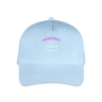 Original 100% Paula, Geschenk, Namen - Kinder Bio Basecap - Hellblau - Vorne