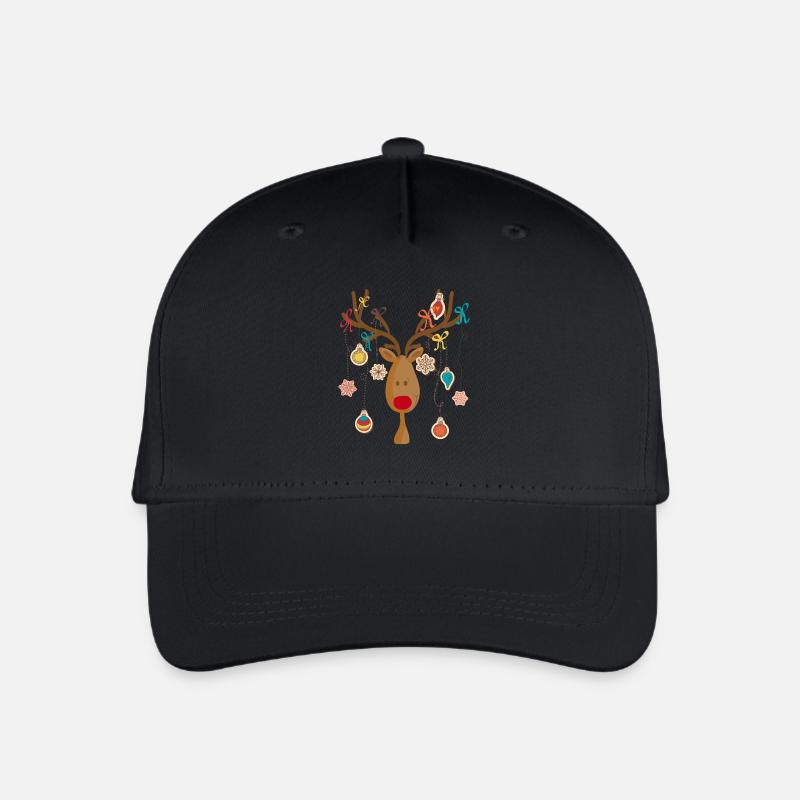 Élan avec décoration d’arbre de Noël - Casquette de baseball bio Enfant - noir